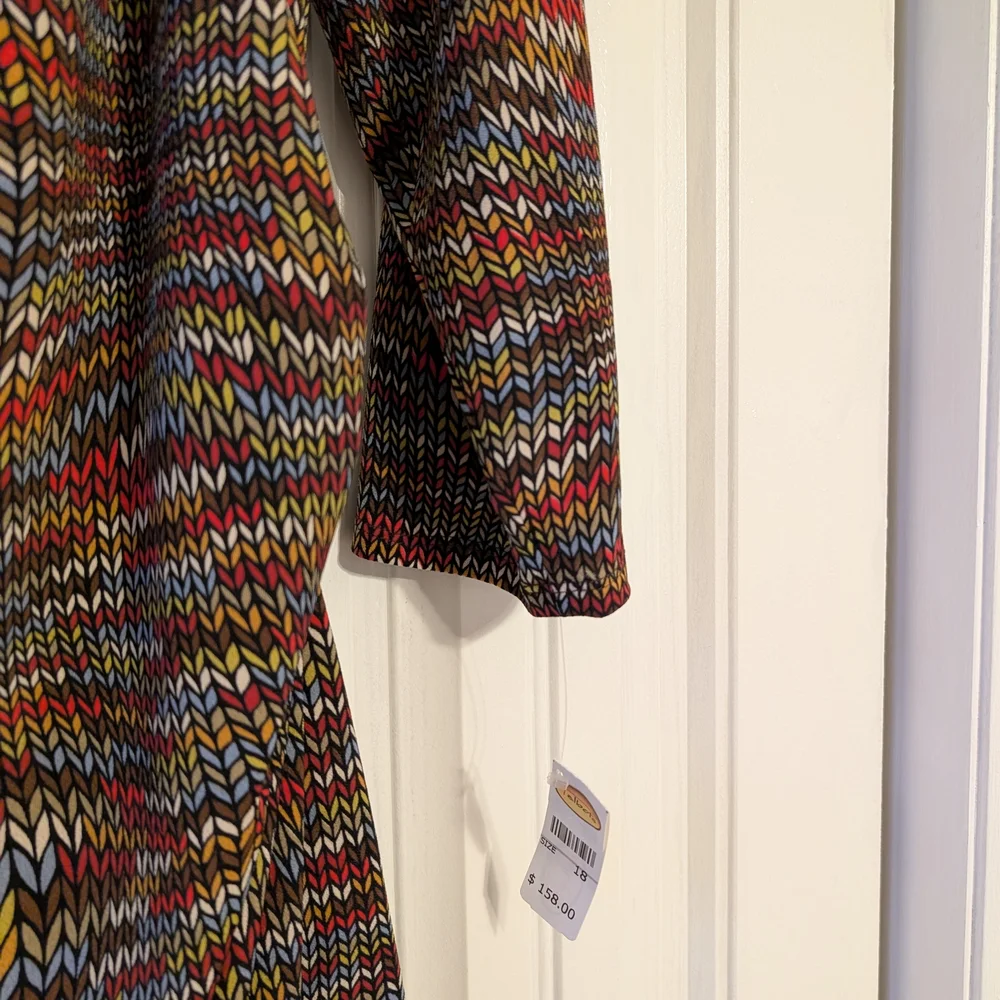 Talbots Vibrant Patterned Long Sleeve Dress - Picture 3 of 5